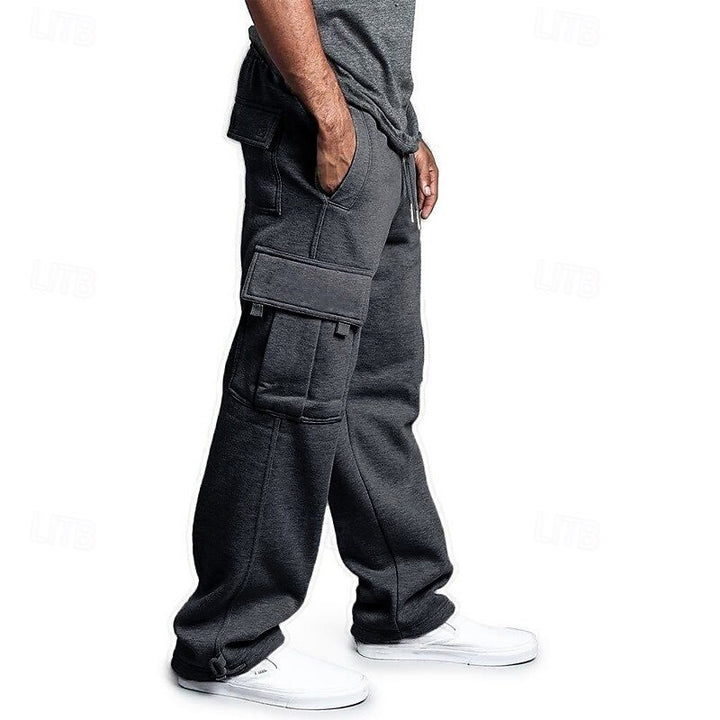 Men’s Ultra-Soft Fleece Cargo Joggers – Multiple Pockets, Relaxed Fit Daily Wear Joggers