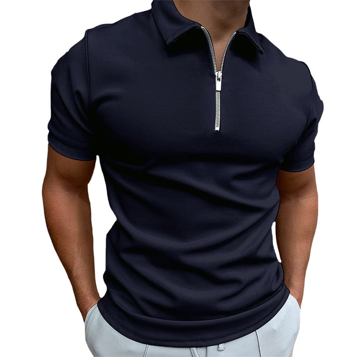 Men’s Classic Zip-Collar Polo – Ultra-Smooth, Lightweight, Slim-Fit Tee