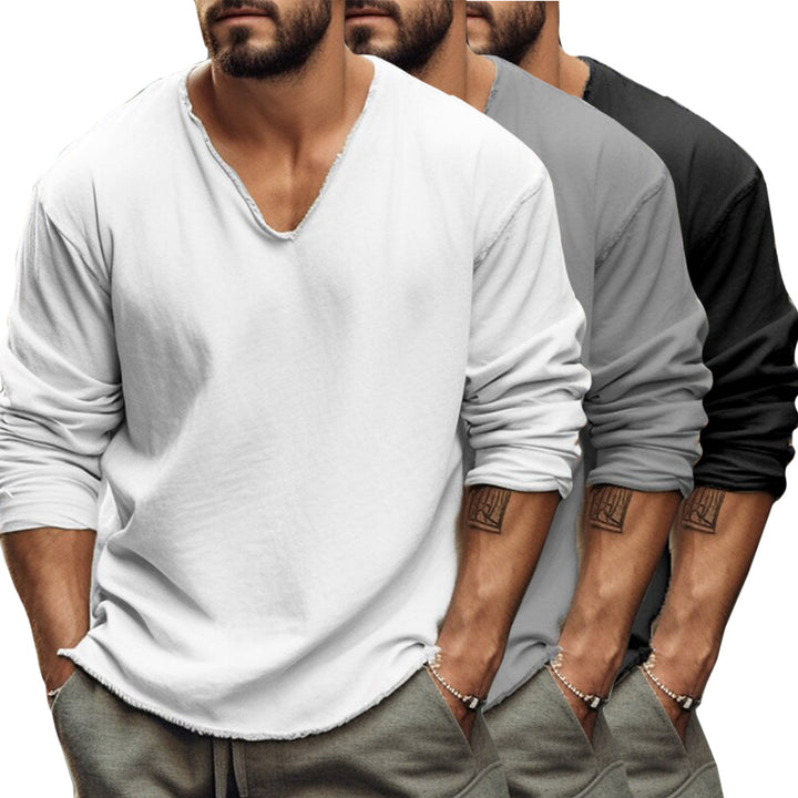 Ultra-Soft Long Sleeve Shirt for Men – Comfortable fit, Raw Neck Shirt