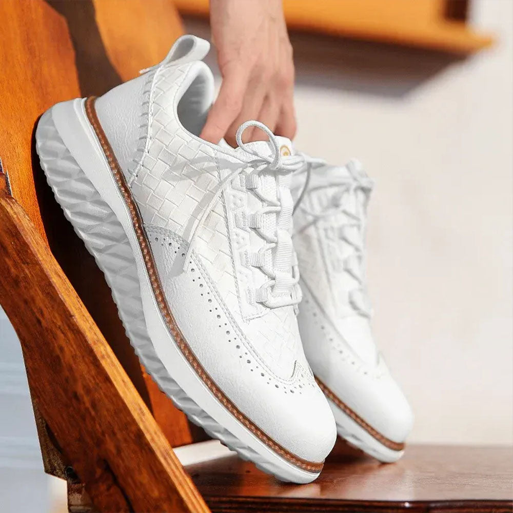 Men's Ultra-Durable Leather Sneakers – Flexible Sole, Comfortable Fit Shoes