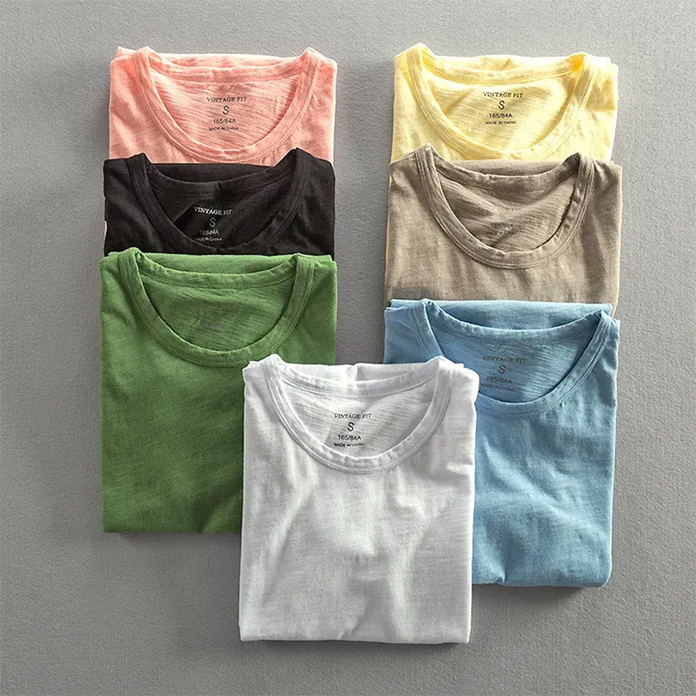 Men's 100% Organic Cotton Crew Neck Tee – Ultra-Light, Breathable T-Shirt