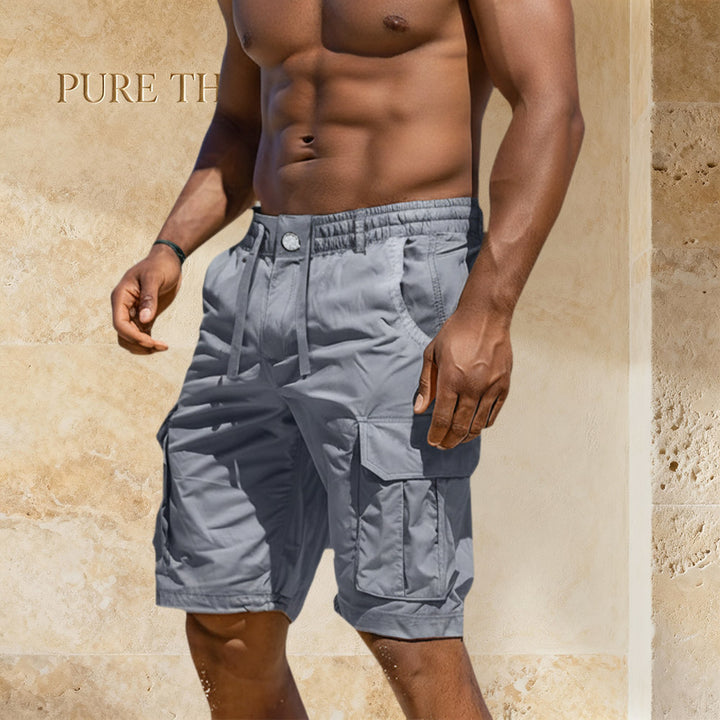 Men's Utility Cargo Cotton Shorts – Relaxed Fit, Multiple Pockets, Lightweight Shorts