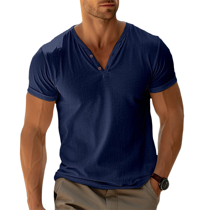 Classic V-Neck T-Shirt – Button Details, Comfortable fit, Ultra-Soft Henley