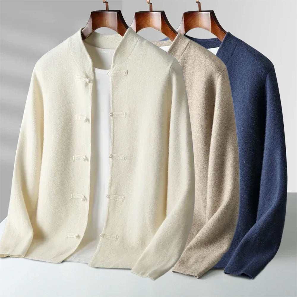Men's Soft Cashmere Loop-Button Cardigan – Ultra-Light, Super Soft Cardigan