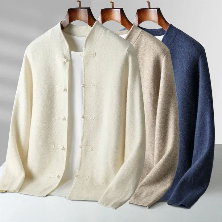 Men's Soft Cashmere Loop-Button Cardigan – Ultra-Light, Super Soft Cardigan