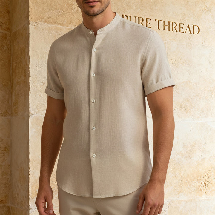 Men's Classic Linen Short Sleeve Shirt – Ultra-Soft, Button-Down Shirt