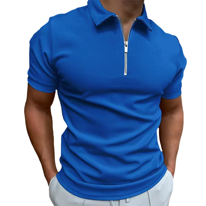 Men’s Classic Zip-Collar Polo – Ultra-Smooth, Lightweight, Slim-Fit Tee