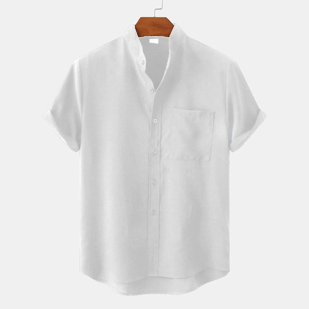 Men's Linen Blend Short Sleeve Shirt – Lightweight, Ultra-Smooth Shirt