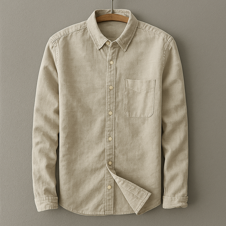 Men’s Classic Linen Shirt – Organic Cotton-Linen Blend , Ultra-light Shirt