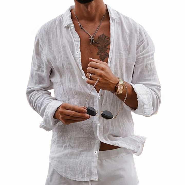 Men’s Lightweight Pure Cotton Button Down Shirt-100% Cotton Shirt