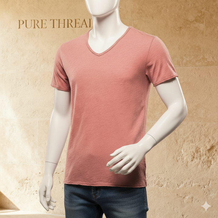 Pure Bamboo Cotton V-Neck Tee – Ultra-soft, 100% Bamboo Cotton T-shirt
