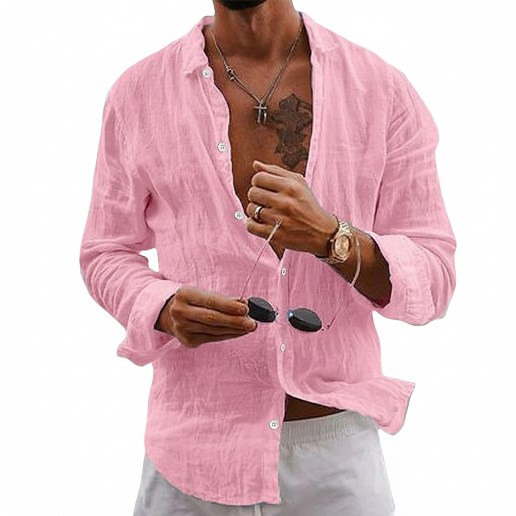 Men’s Lightweight Pure Cotton Button Down Shirt-100% Cotton Shirt