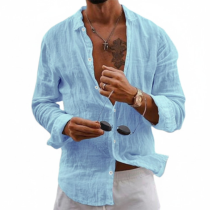 Men’s Lightweight Pure Cotton Button Down Shirt-100% Cotton Shirt