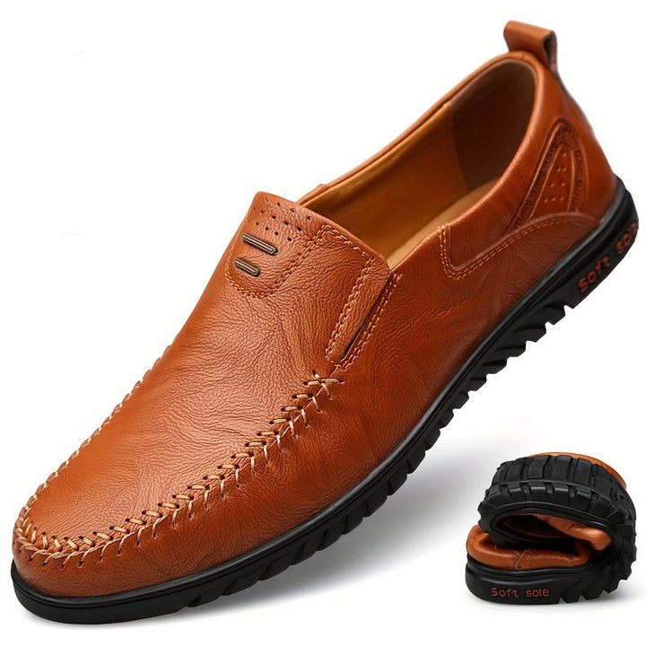Hand Crafted Casual Leather Loafers – Flexible Sole, Durable Shoes