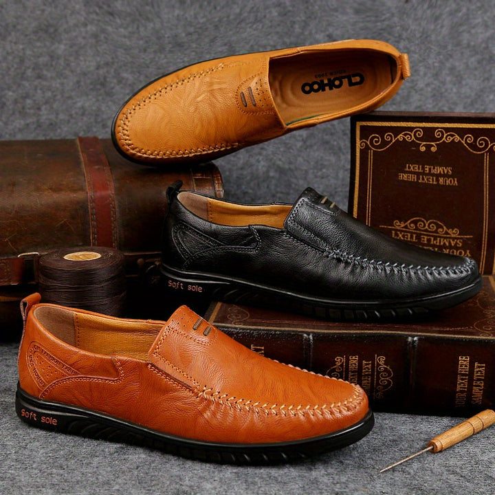 Hand Crafted Casual Leather Loafers – Flexible Sole, Durable Shoes