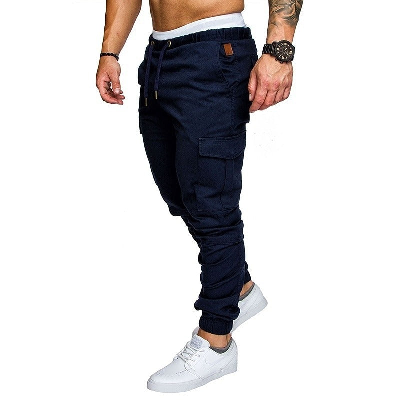 Men’s 100% Pure Cotton Cargo Training Joggers – Multi-Pocket, Ultra-Light, Athletic Pants