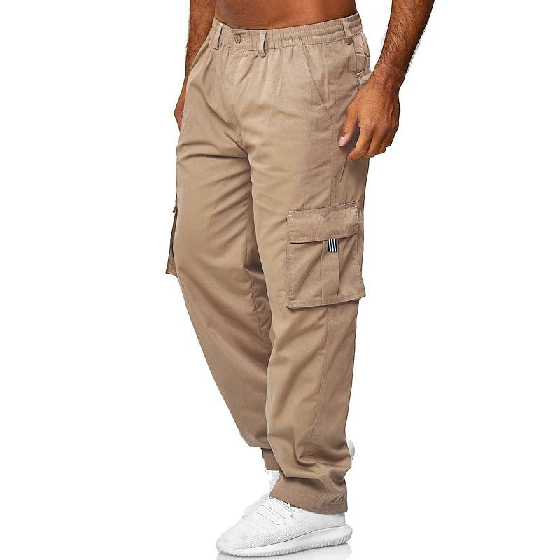 Men’s Cotton-Blend Cargo Trousers – Relaxed Fit, Multi-Pocket Utility Pants