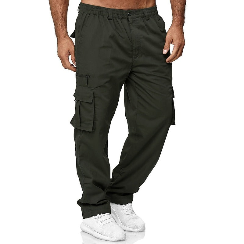 Men’s Cotton-Blend Cargo Trousers – Relaxed Fit, Multi-Pocket Utility Pants