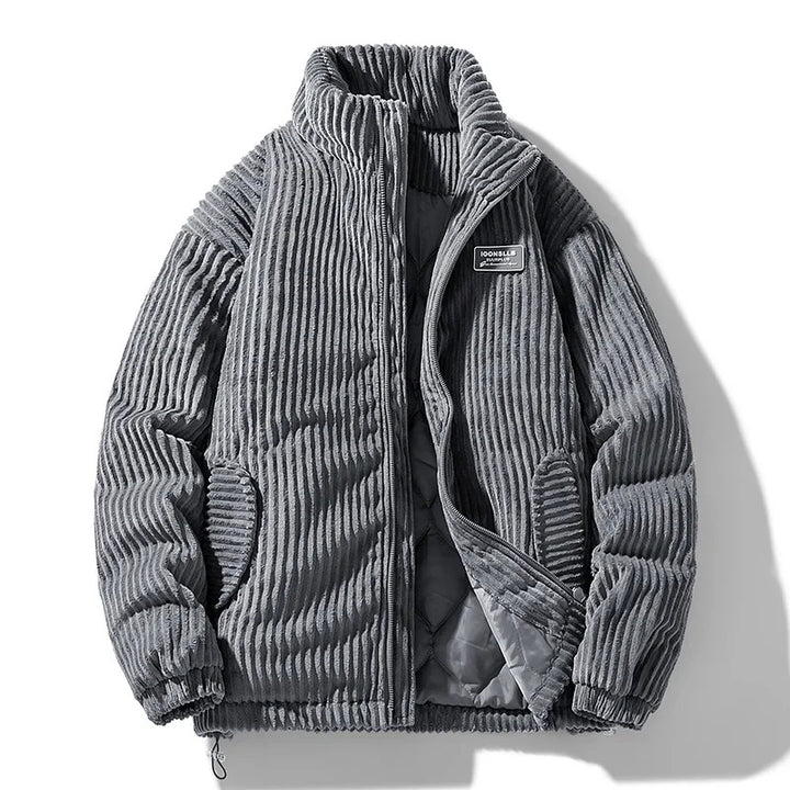 Men's Quilted Corduroy Thermal Jacket – Insulated Interior, Durable Jacket