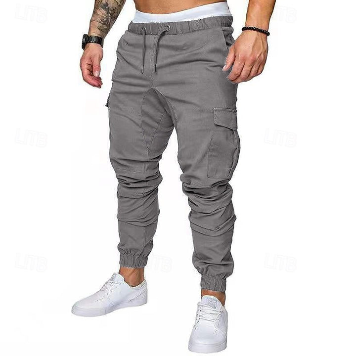 Men’s 100% Pure Cotton Cargo Training Joggers – Multi-Pocket, Ultra-Light, Athletic Pants
