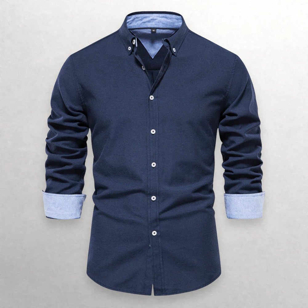 Men's 100% Pure Cotton Button-Down Shirt – Ultra-Soft, Lightweight Shirt