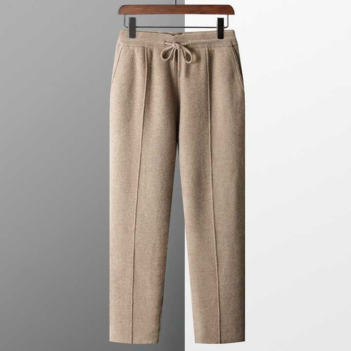Men's Classic 100% Cashmere Knit Joggers – Ultra-Cozy, Lightweight Trousers