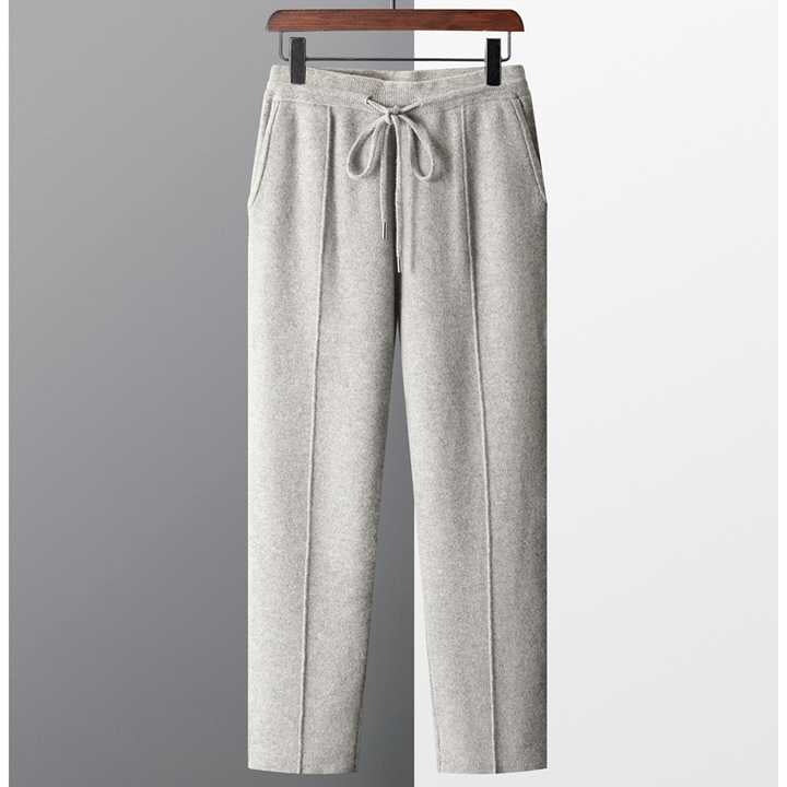 Men's Classic 100% Cashmere Knit Joggers – Ultra-Cozy, Lightweight Trousers
