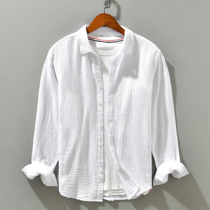 Classic 100% Cotton Button-Down Shirt – Ultra-Light, Textured Shirt