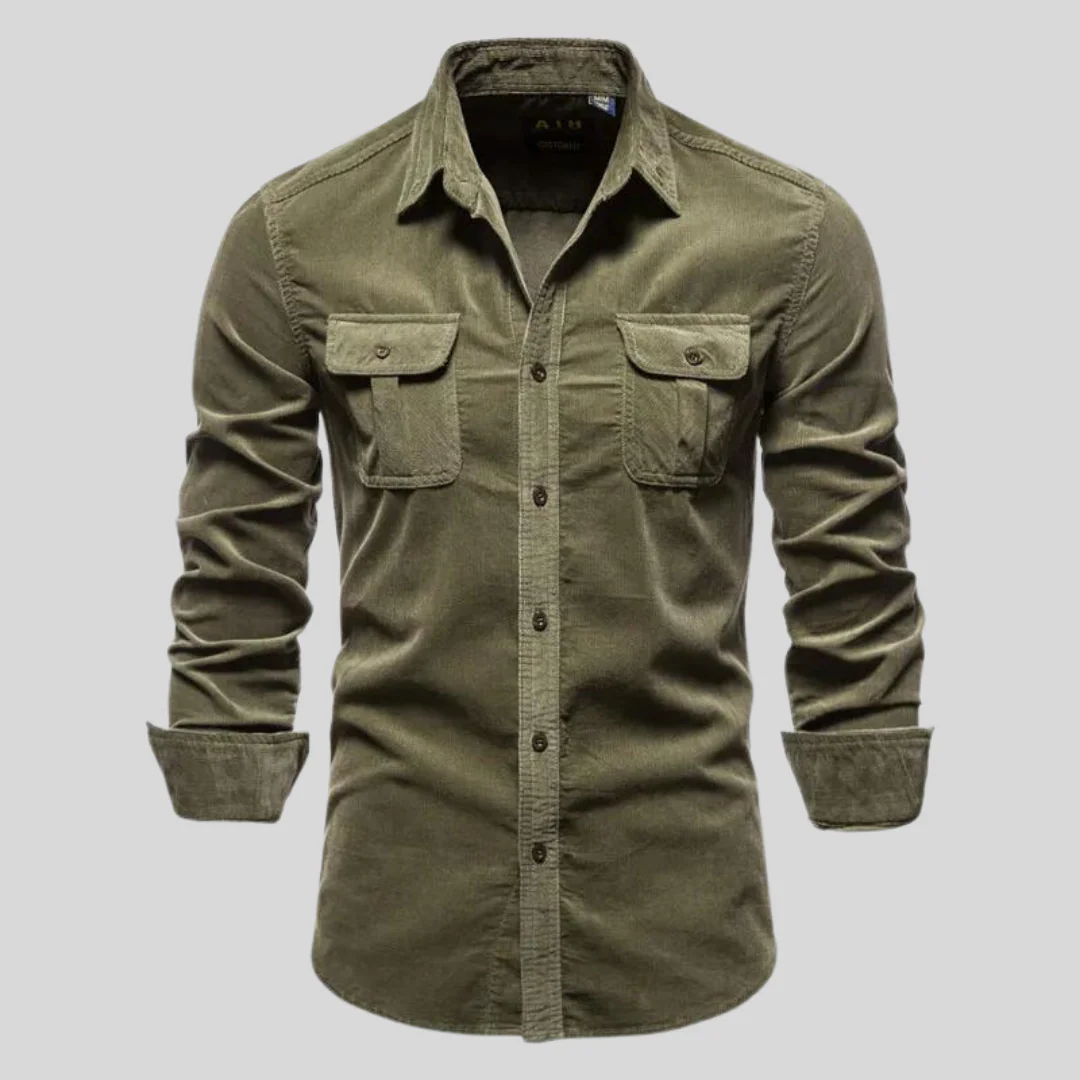 Men's 100% Pure Cotton Corduroy Shirt – Ultra-Durable, Relaxed Fit Shirt