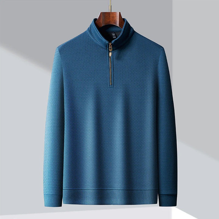 Men's Premium Silk Blend Pullover – Ultra-smooth, Textured Sweater
