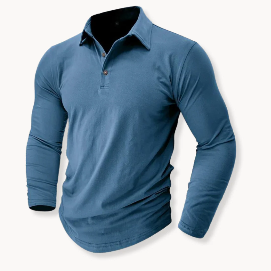 Men's Slim-Fit Cotton Blend Tee – Long Sleeves, Ultra-Light T-Shirt