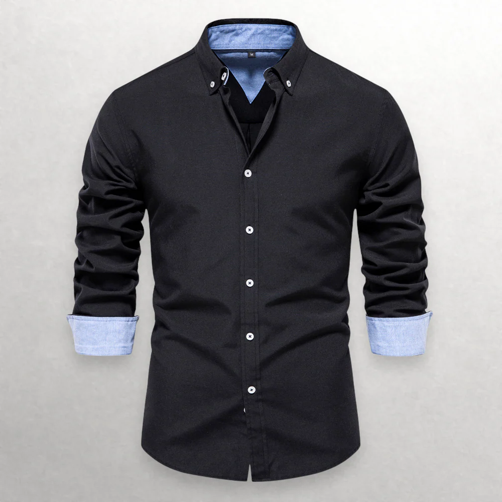 Men's 100% Pure Cotton Button-Down Shirt – Ultra-Soft, Lightweight Shirt
