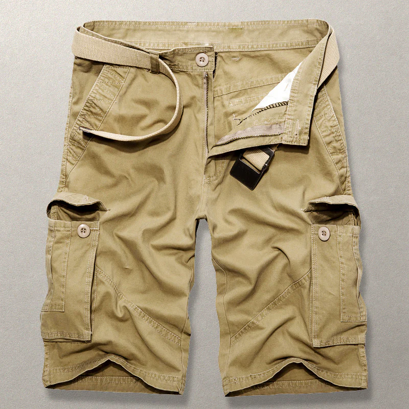 Men's Cotton Blend Utility Cargo Shorts – Multiple Pockets, Durable Shorts