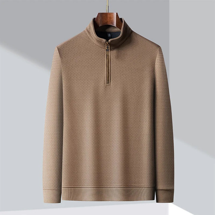 Men's Premium Silk Blend Pullover – Ultra-smooth, Textured Sweater