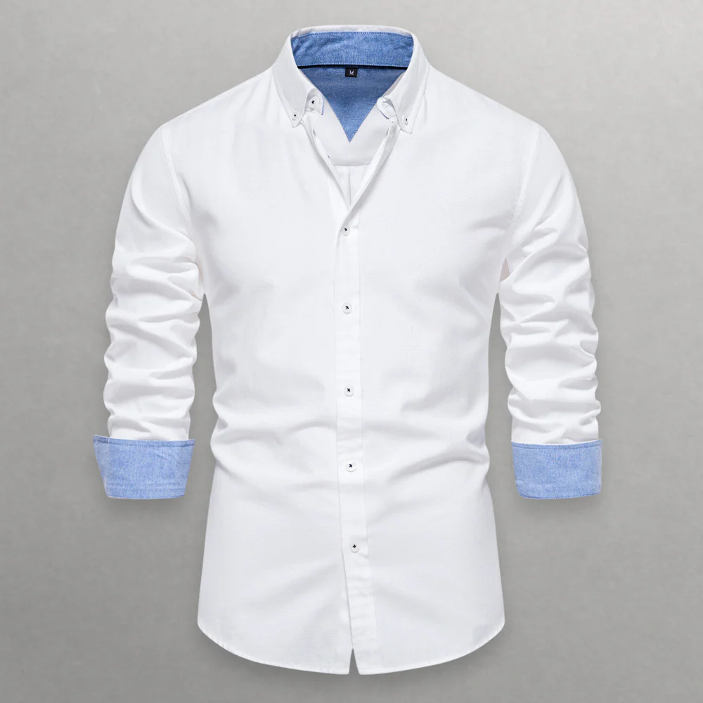 Men's 100% Pure Cotton Button-Down Shirt – Ultra-Soft, Lightweight Shirt