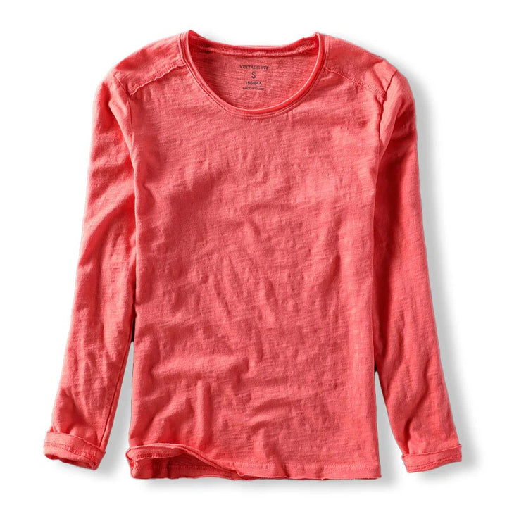 Long Sleeve 100% Organic Cotton T-shirt– Ultra-Soft, Breathable, Comfortable Fit Tee