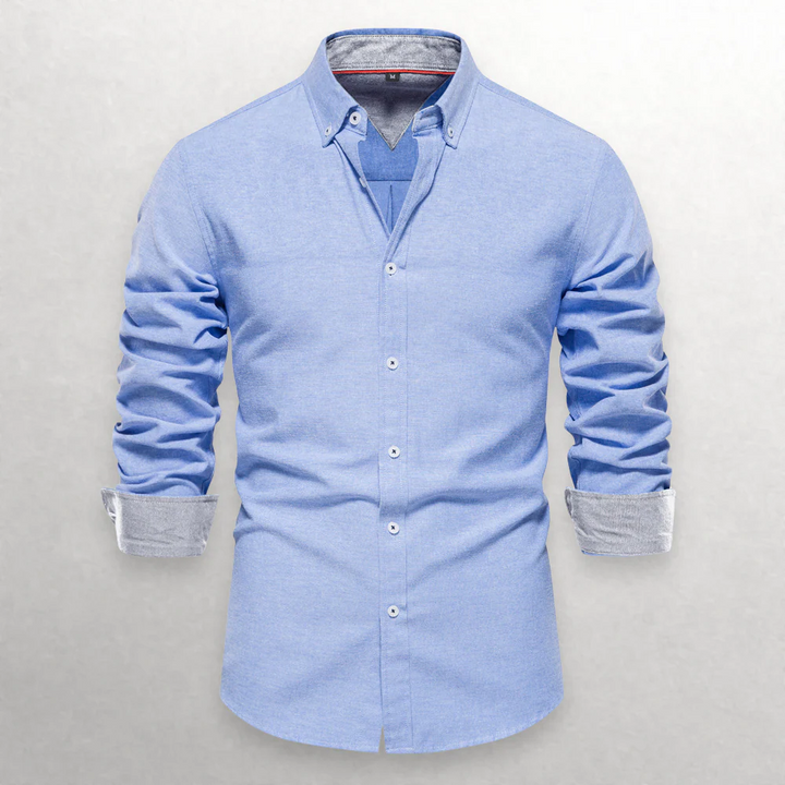 Men's 100% Pure Cotton Button-Down Shirt – Ultra-Soft, Lightweight Shirt