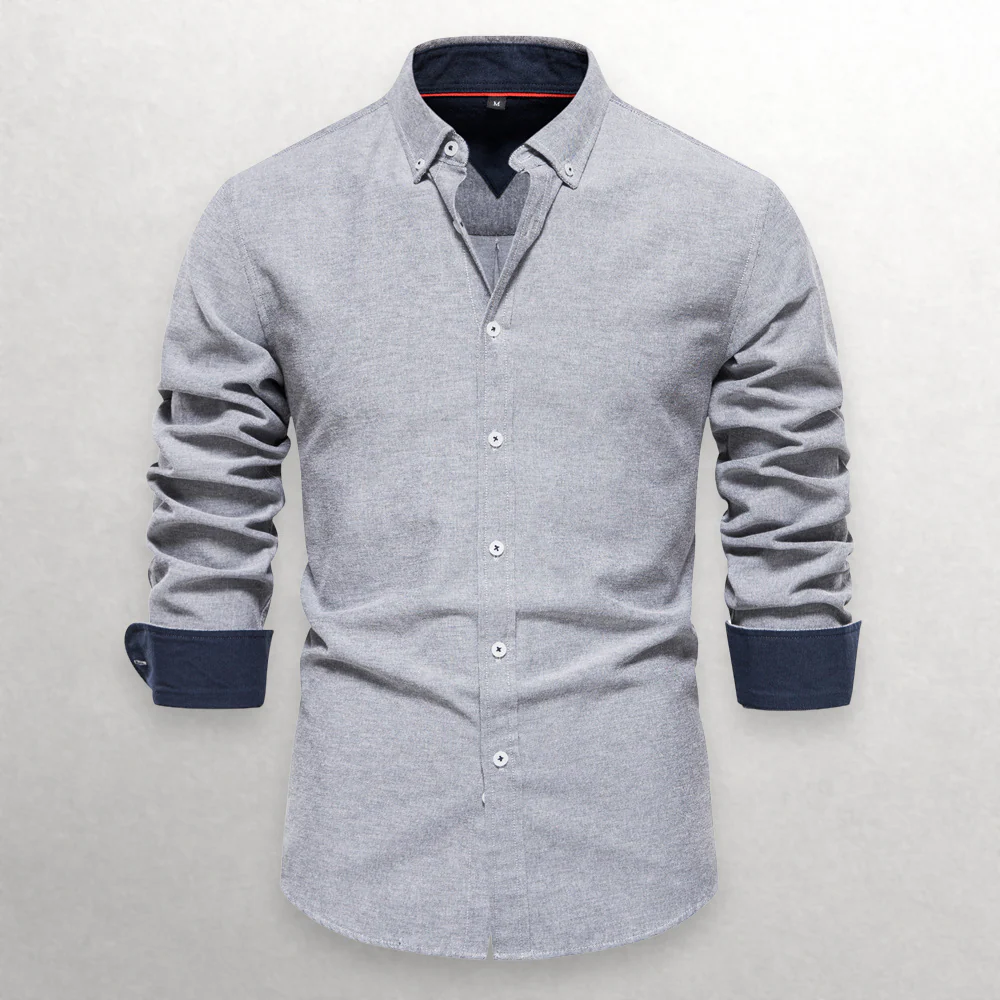 Men's 100% Pure Cotton Button-Down Shirt – Ultra-Soft, Lightweight Shirt