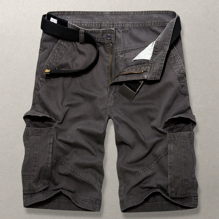 Men's Cotton Blend Utility Cargo Shorts – Multiple Pockets, Durable Shorts